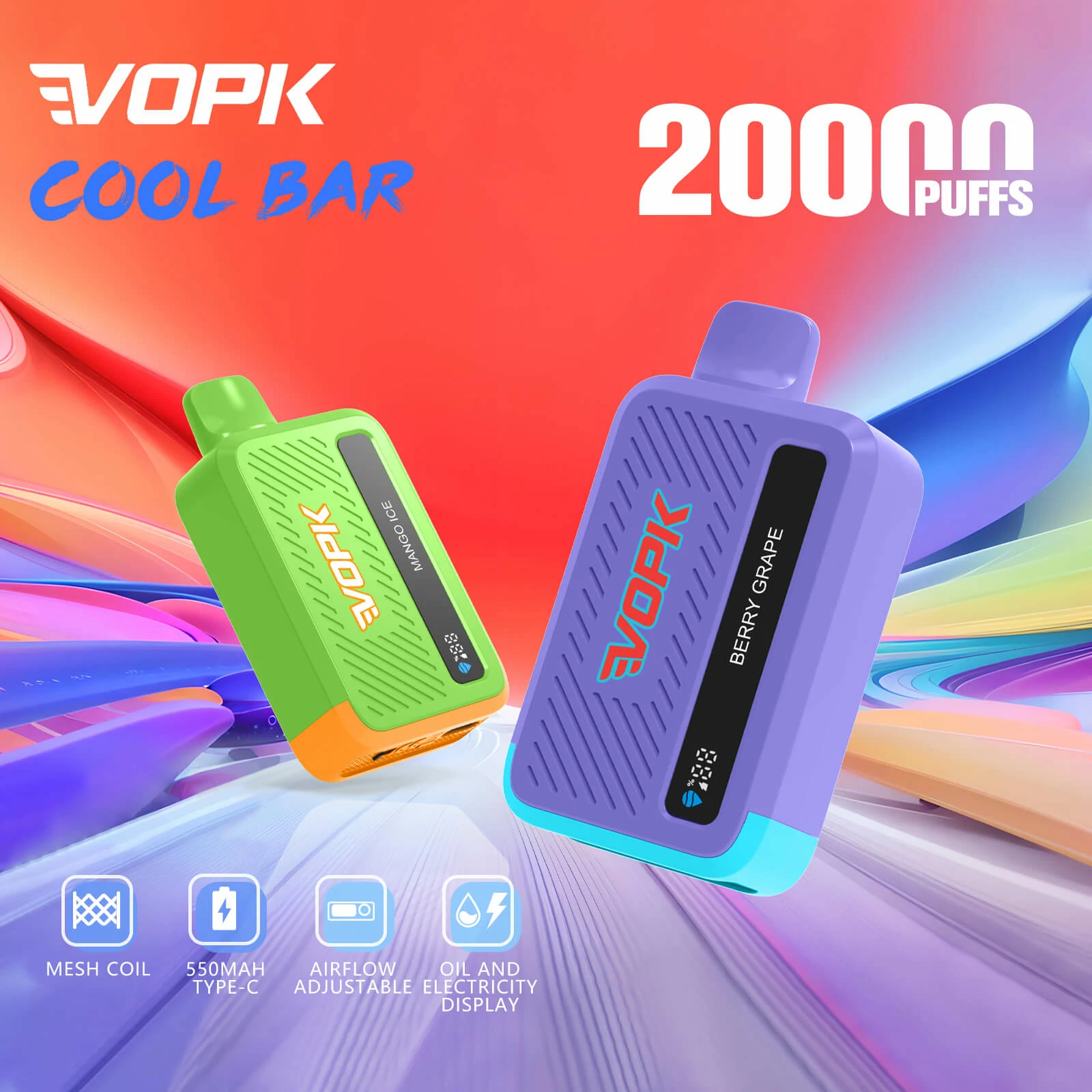 VOPK Cool Bar 20000パフ 使い捨て電子タバコ